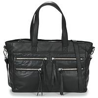 pieces laos leather bag womens shoulder bag in black