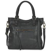 pieces lys leather shopper womens shoulder bag in black