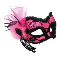 Pink & Black Lace Decoration Eye Mask