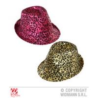 Pink Gold Animal Print Sequined Fedora