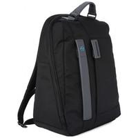 piquadro zaino black mens backpack in multicolour