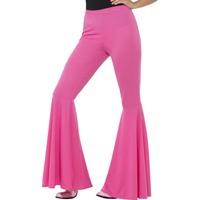 Pink Ladies Fancy Dress Flared 70\'s Trousers