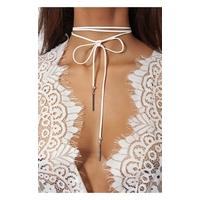 Pia White Suede Western Choker