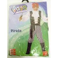 Pirate Costume, Black & White, Shirt, Trousers, Boot Covers, Headscarf, Belt