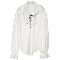 Pirate Shirt Mens - White Costume For Buccaneer Fancy Dress
