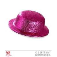 pink glitter bowler hat