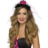 Pink & Black Braut Tiara