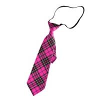 Pink Tartan Elasticated Tie