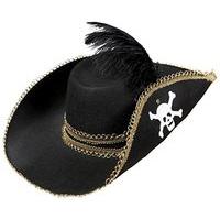Pirate Felt With Skull & Feather Pirate Hats Caps & Headwear For Fancy Dress