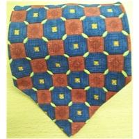 pierre cardin burgundy blue patterned silk tie