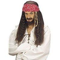 Pirate Withbandana Beard Tash Wig For Hair Accessory Fancy Dress