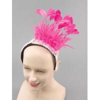 Pink Feather Sequin Headpiece