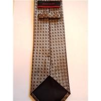 Pierre Cardin Silver grey Clipdot Designer Luxury Silk Tie