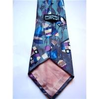 Pierre Cardin Slate Grey Printed Luxury Silk Designer Tie