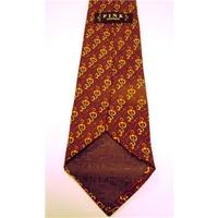 Pink of London Navy and Gold Printed Luxury Silk Tie
