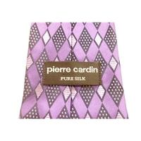 Pierre Cardin Designer Silk Tie Purple With Diamond Design