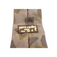 Pierre Cardin Designer Silk Tie Slate Grey With Blue Abstract Design