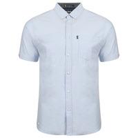 pittsburg short sleeve cotton twill shirt in placid blue le shark
