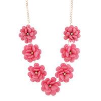 Pink Flower Statement Necklace