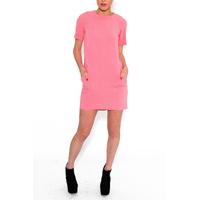 Pink Structured Pocket Dress