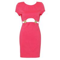 pink lion trim cut out dress