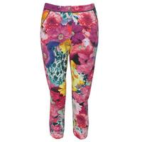 Pink Floral Print Skinny Trousers