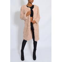 Pink Faux Fur Fluffy Coat