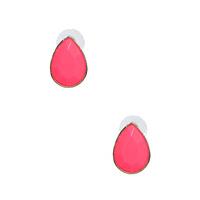 pink drop stud earrings