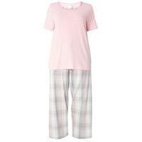 pink checked pyjama set pink