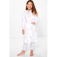 Pink Star Print White Robe - multi