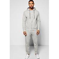 Pique Zip Through Tracksuit - grey