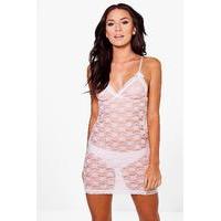 pink pretty lace bow babydoll pink