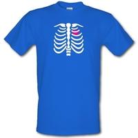 pink heart skeleton male t shirt