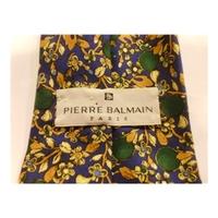 Pierre Balmain Silk Tie Blue With Emerald Green Berry Design