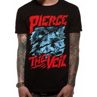 Pierce The Veil \'Scratched Logo\' Unisex X-Large T-shirt - Black