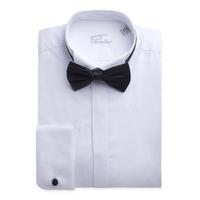 Piscador Plain White Dress Shirt with Bow Tie 20 White