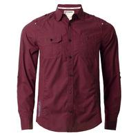 Pinstripe Long sleeve Shirt in Oxblood - Dissident