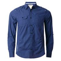 pinstripe long sleeve shirt in estate blue dissident