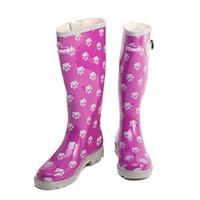 Pink Paw Print Wellington Boots(Size 4)