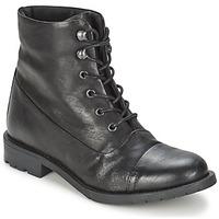 pieces senida leather boot womens mid boots in black