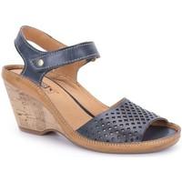 pikolinos capri womens wedge heel sandals womens sandals in blue