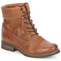 pieces senida leather boot womens mid boots in brown