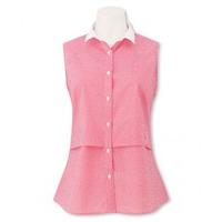 Pink White Semi-Fitted Sleeveless Shirt Sleeveless 14 - Savile Row