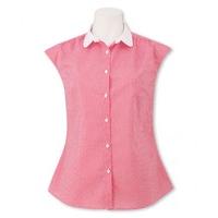 Pink White Printed Bow Shirt Sleeveless 10 - Savile Row