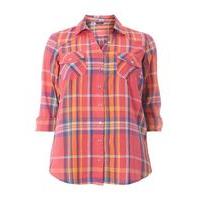 pink and navy check shirt others