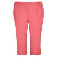 Pink Cotton Cropped Trousers, Pink