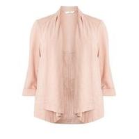 Pink Linen Blend Jacket, Pale Pink