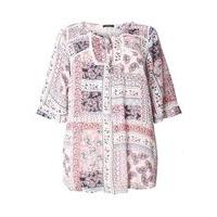 Pink Patchwork Print Top, Bright Multi