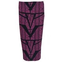 PINK AZTEC MIDI SKIRT