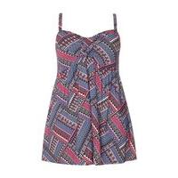 pink aztec print swimdress pink